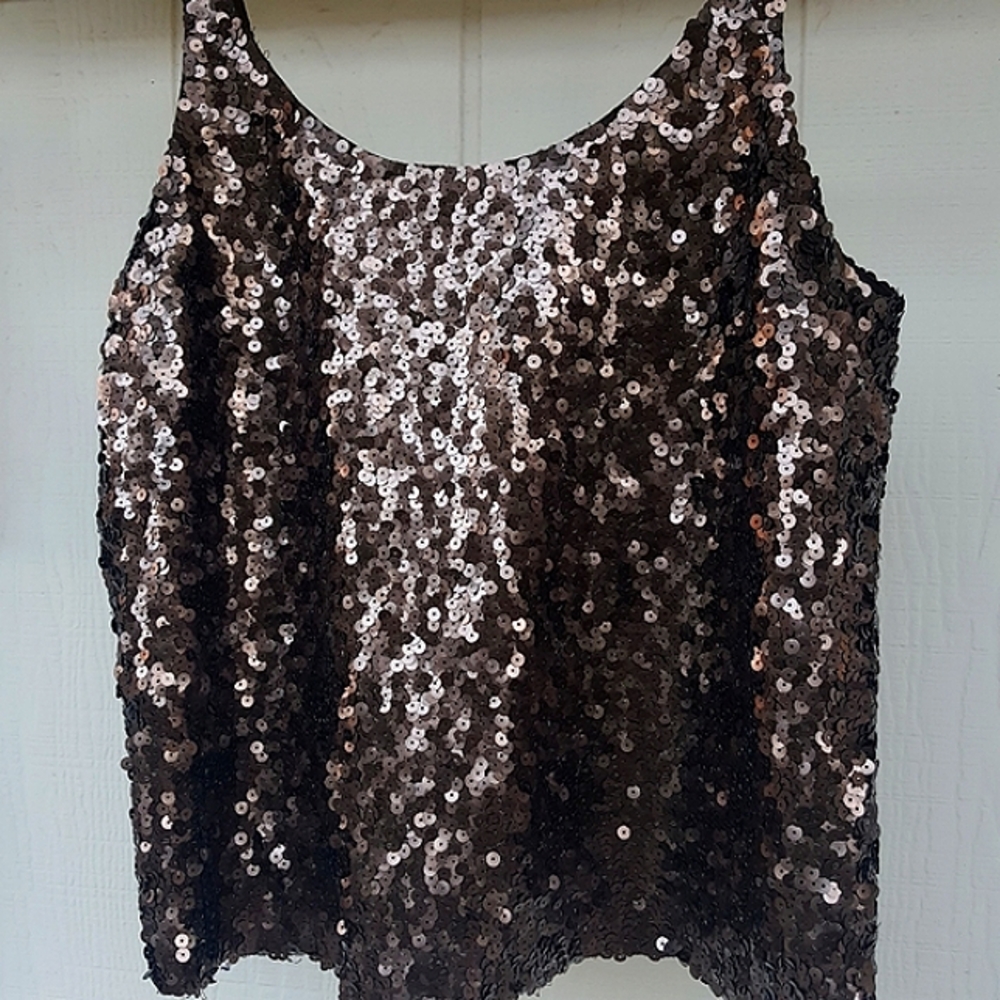 L THEORY ONDREA SILK PENNY SEQUIN TOP ***LIKE NEW!***